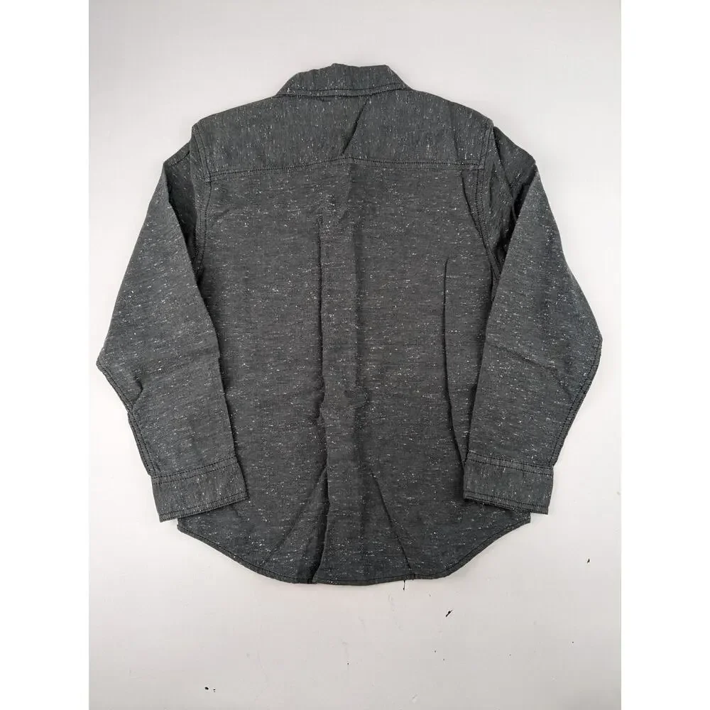 Gymboree Gray Speckled Button Up Shirt Boys 7-8